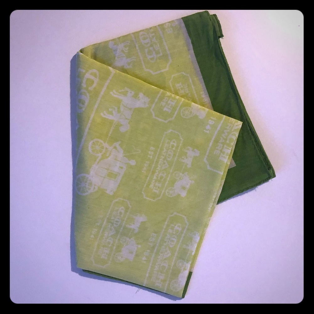 Hunter and lime green Coach Handkerchief